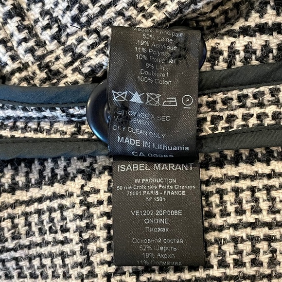 Isabel Marant Étoile Oversized Single-Breasted Plaid Coat (Ecru Black/White) - Picture 16 of 16